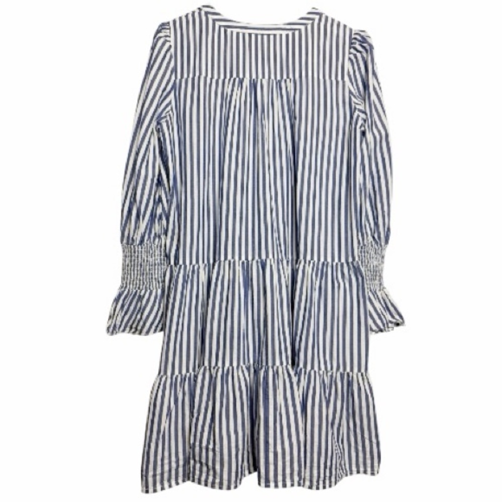 Pomander Kenzo Cotton Poplin Dress Blue White Mini Size Large - Picture 3 of 10